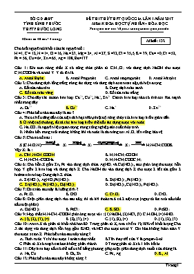 Đề thi thử Trung học phổ thông Quốc gia lần 1 môn Hóa học năm 2017 - Mã đề 132 - Trường THPT Phước Long (Có đáp án)